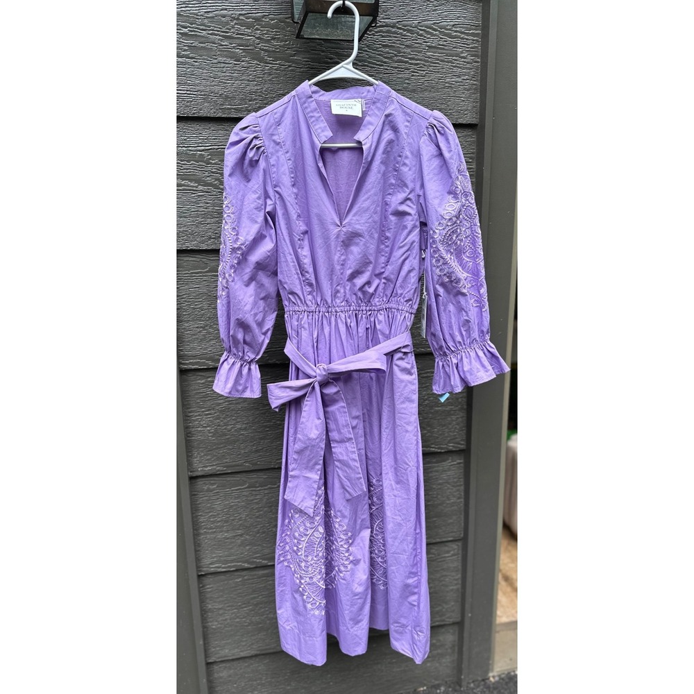 Tuckernuck x Hyacinth House Dowling Lavender Embroidered Puff Sleeve Dress NWT - Picture 3 of 7